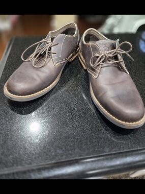 Men's Brown Leather Original Penguin By Munsingwear Casual Derby Shoes